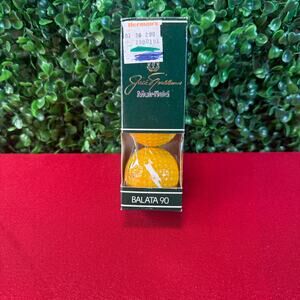 Vintage Sleeve  3 Jack Nicklaus MacGregor Muirfield Yellow Golf Balls Balata 90